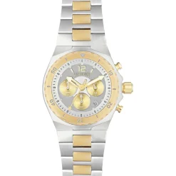 Homme Vilebrequin Montre Homme en Acier Chronographe argenté/doré