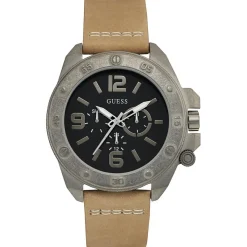 Homme Guess Montre Homme en PU & Cuir beige