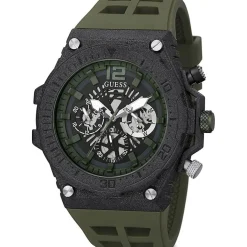Homme Guess Montre Homme Exposure en Silicone verte
