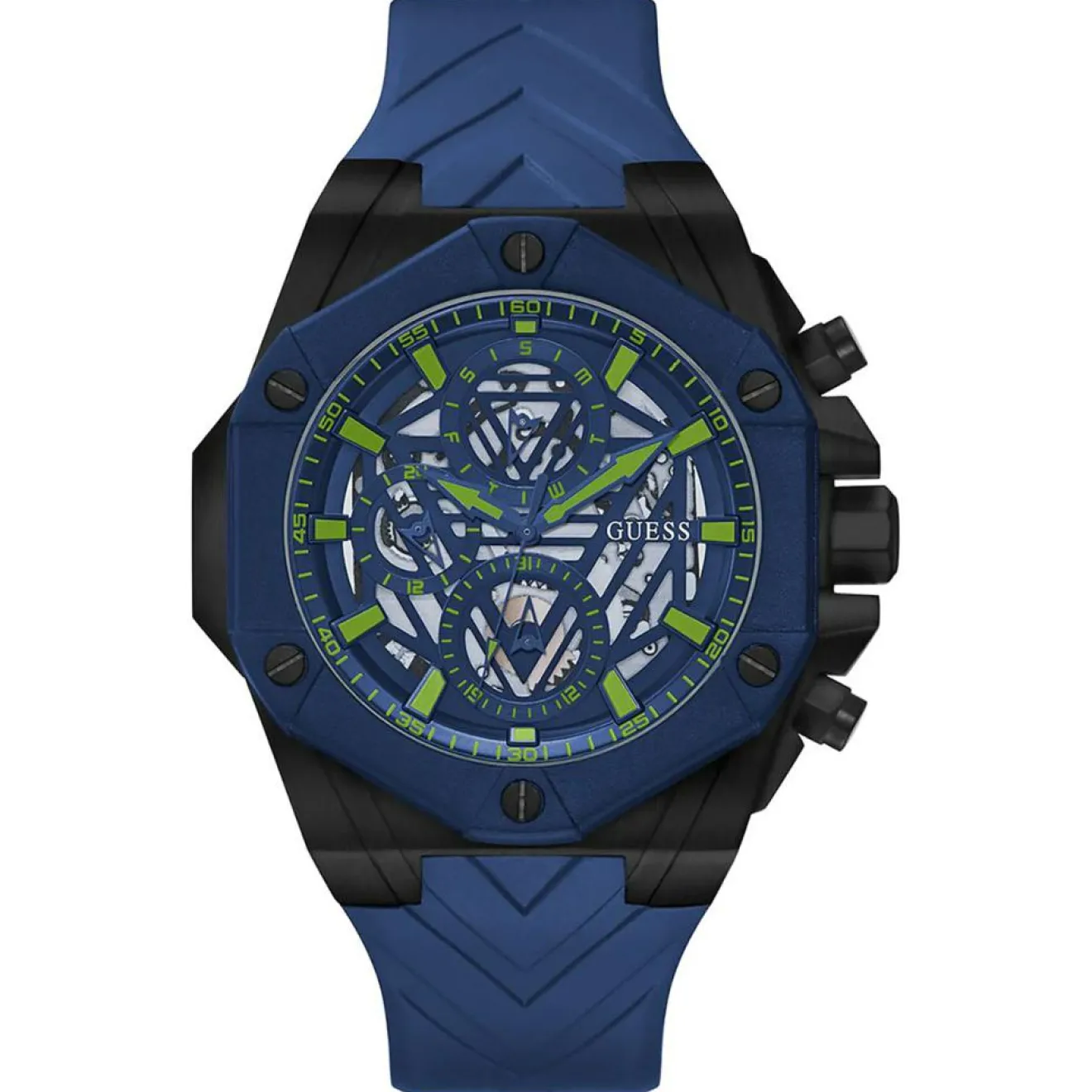Outlet Guess Montre Homme Formula en Silicone bleue
