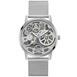 Homme Guess Montre Homme Gadget en Acier argentée