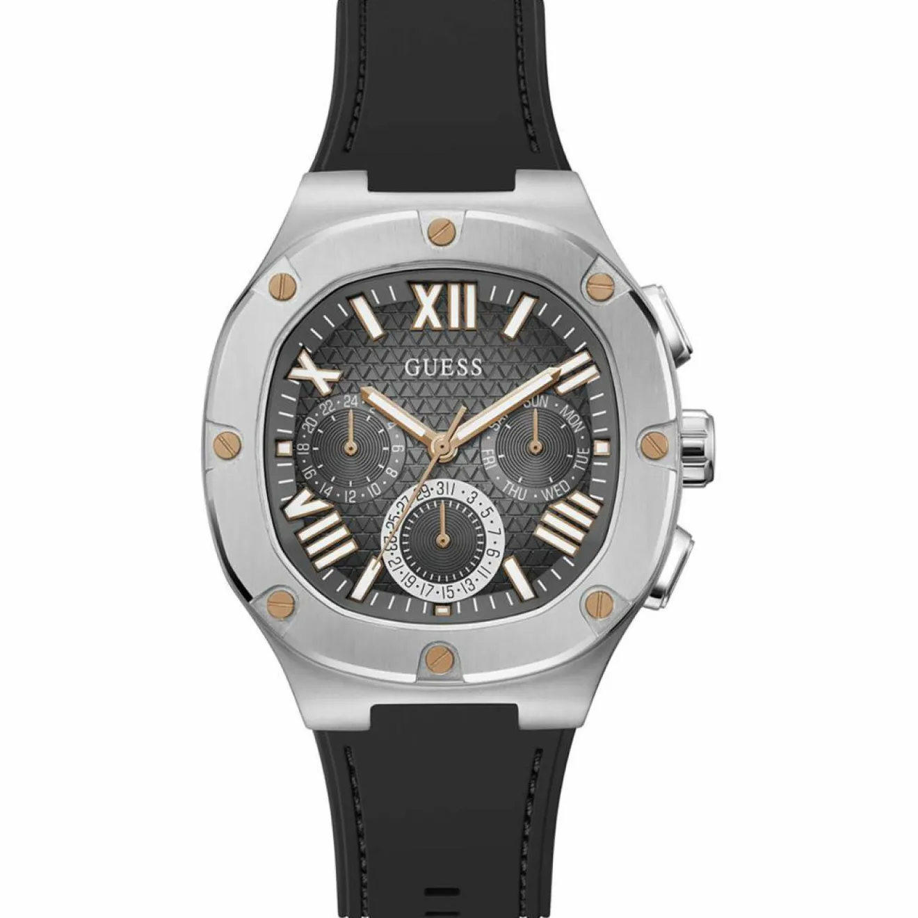 Homme Guess Montre Homme Headline en Silicone noire
