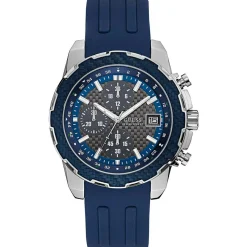 Hot Guess Montre Homme Octane en Caoutchouc bleue