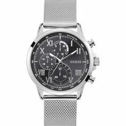 Clearance Guess Montre Homme Porter en Acier argentée