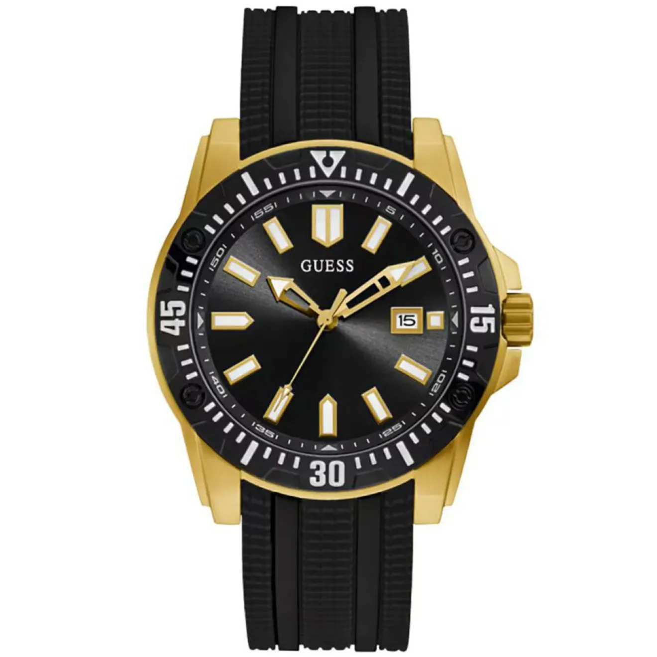 Homme Guess Montre Homme Skipper en Silicone noire