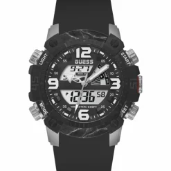 Homme Guess Montre Homme Slate en Silicone noire