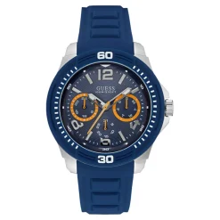 New Guess Montre Homme Tread en Caoutchouc bleue