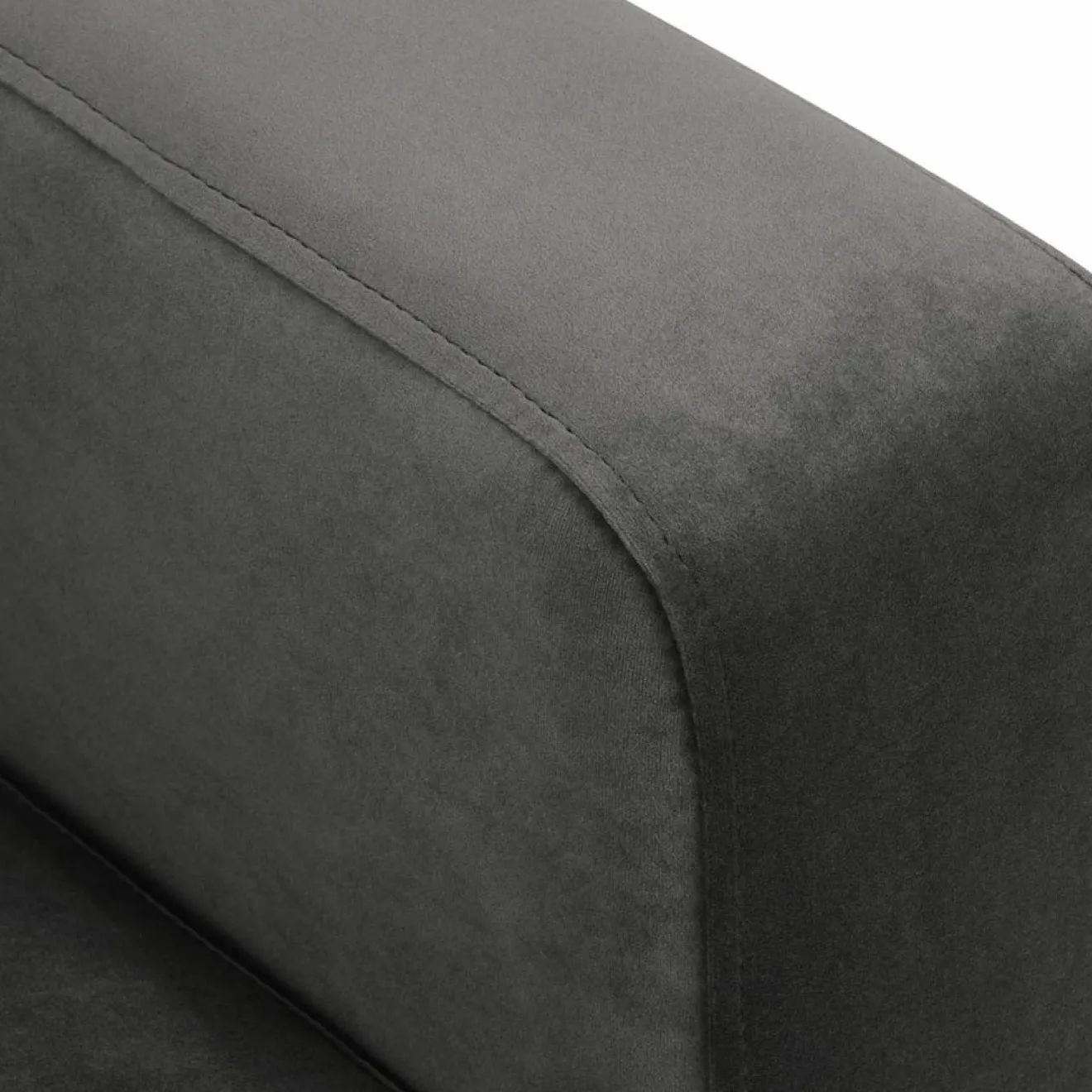 New Mazzini Sofas Méridienne Velours Droite Venus grise - 160x104x90 cm
