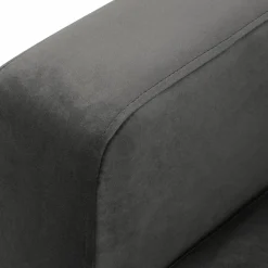 New Mazzini Sofas Méridienne Velours Gauche Venus grise - 160x104x90 cm