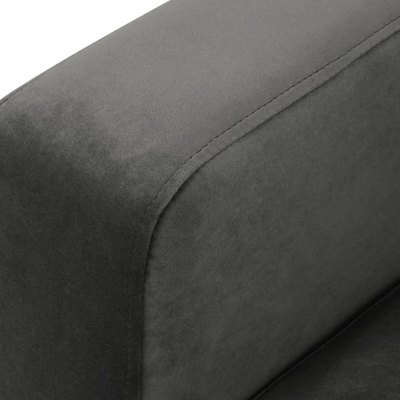 New Mazzini Sofas Méridienne Velours Gauche Venus grise - 160x104x90 cm