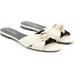 Femme Saint Laurent Mules en Cuir écrues