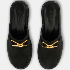 Femme By Far Mules en Cuir sabot noires