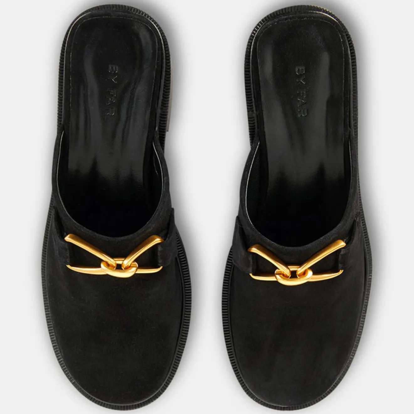 Femme By Far Mules en Cuir sabot noires