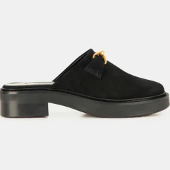 Femme By Far Mules en Cuir sabot noires