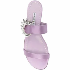 Online Manolo Blahnik Mules en Satin Chivela lilas
