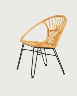 Hot Uniqka Naga - Fauteuil en rotin naturel et pieds métal