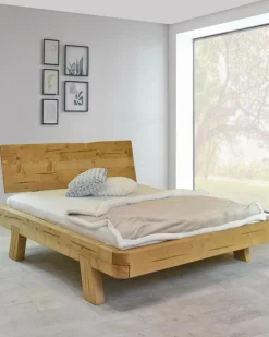 New Uniqka Nalia - Lit poutre en bois massif d'épicéa 180 CM