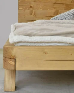 New Uniqka Nalia - Lit poutre en bois massif d'épicéa 180 CM