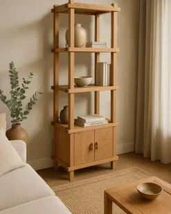 Uniqka Nara - Grande étagère en teck massif