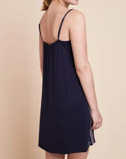 Femme Le Chat Nuisette Valentin à rayures marine/violet