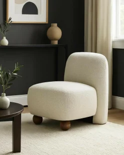 Uniqka Oslo - Fauteuil design en tissu beige