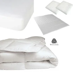 Novasom Pack 5 pièces : 2 Oreillers + Protège-Matelas + Couette + Surmatelas - 160x200 cm