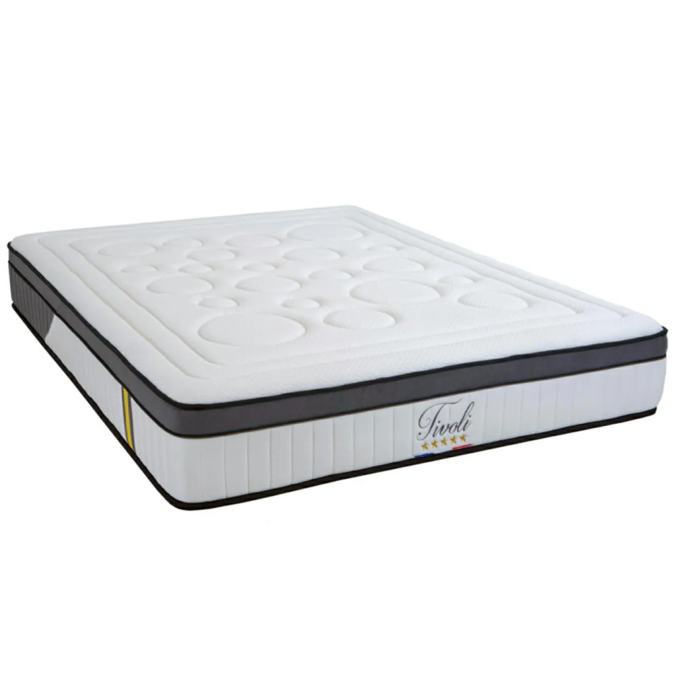 Bellecour Pack Prêt à Dormir Tivoli Matelas + Sommier + Accessoires blanc - 180x200 cm