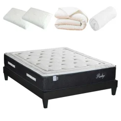 Bellecour Pack prêt-à-dormir Privilège blanc/gris - 140x190 cm