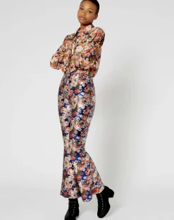 Femme Manoush Pantalon à Sequins Roses encre