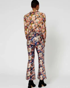 Femme Manoush Pantalon à Sequins Roses encre