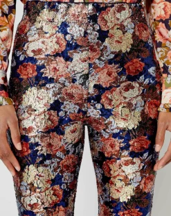 Femme Manoush Pantalon à Sequins Roses encre