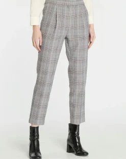 Femme Galeries Lafayette Pantalon ajusté Rink imprimé Prince de Galles gris/noir