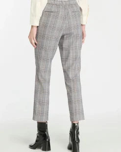 Femme Galeries Lafayette Pantalon ajusté Rink imprimé Prince de Galles gris/noir