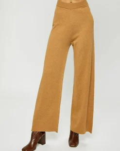 Sale Esprit Pantalon ample en Maille de Coton bio mélangé camel