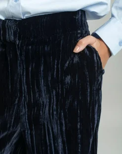 Femme Lauren Vidal Pantalon ample en Velours Lizy nuit