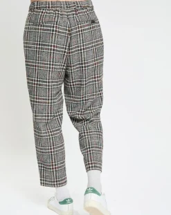 Outlet Scotch & Soda Pantalon ample fuselé multicarreaux gris