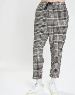 Outlet Scotch & Soda Pantalon ample fuselé multicarreaux gris