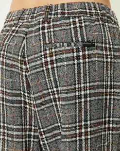 Outlet Scotch & Soda Pantalon ample fuselé multicarreaux gris