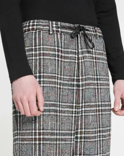 Outlet Scotch & Soda Pantalon ample fuselé multicarreaux gris