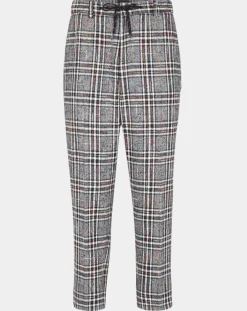 Outlet Scotch & Soda Pantalon ample fuselé multicarreaux gris
