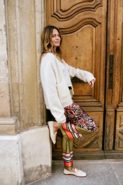 Femme Bleu Blanc Rouge Pantalon Ana vert