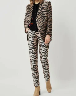 Femme Manoush Pantalon Belle de Jour imprimé marron