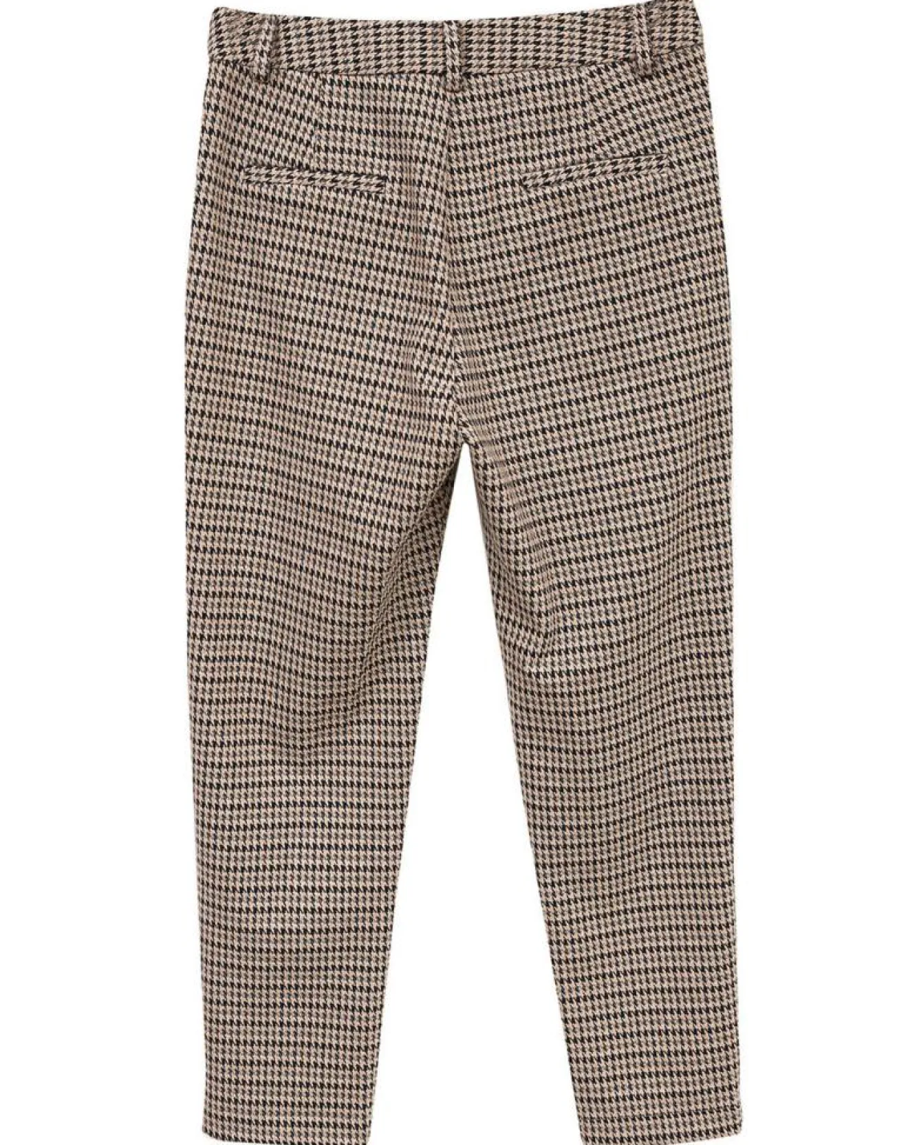 The Korner Pantalon Bruno imprimé pied de poule beige/bleu marine