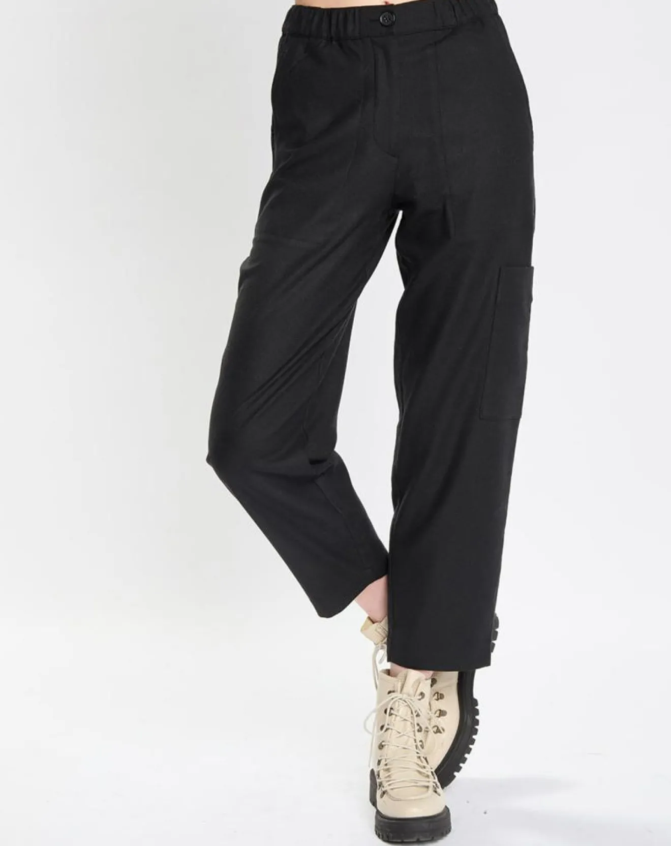 Discount Marc O'Polo Pantalon cargo en Laine mélangée noir