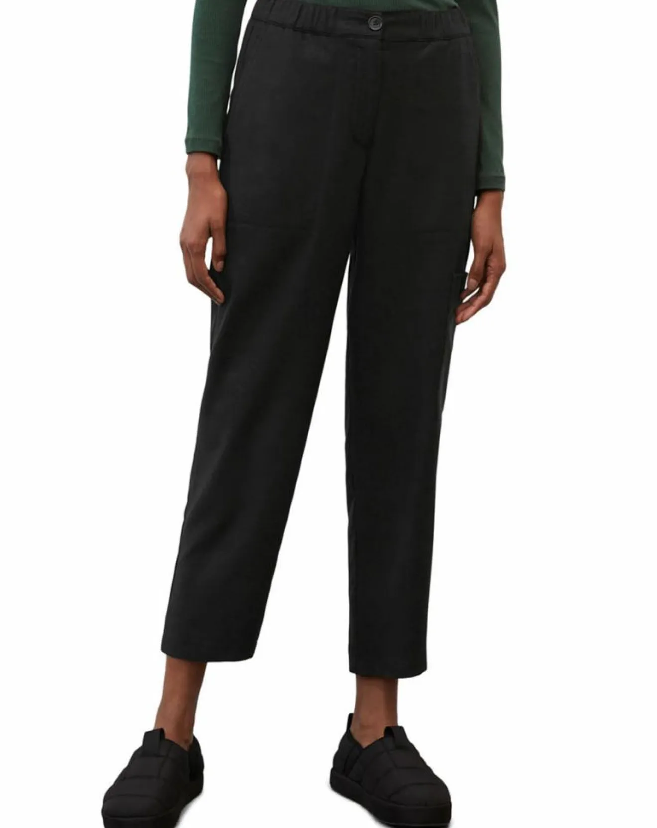 Discount Marc O'Polo Pantalon cargo en Laine mélangée noir