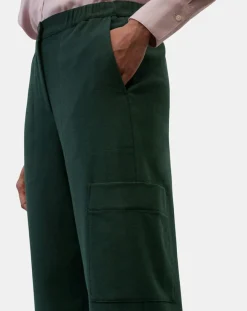 Marc O'Polo Pantalon cargo en Laine mélangée vert foncé