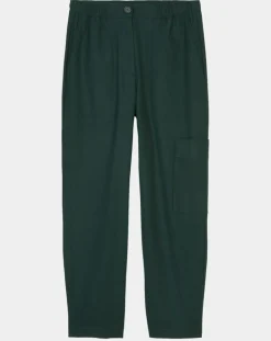 Marc O'Polo Pantalon cargo en Laine mélangée vert foncé