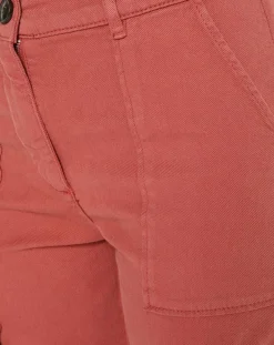Femme Galeries Lafayette Pantalon cargo en Twill de Coton recyclé Robin rouge foncé
