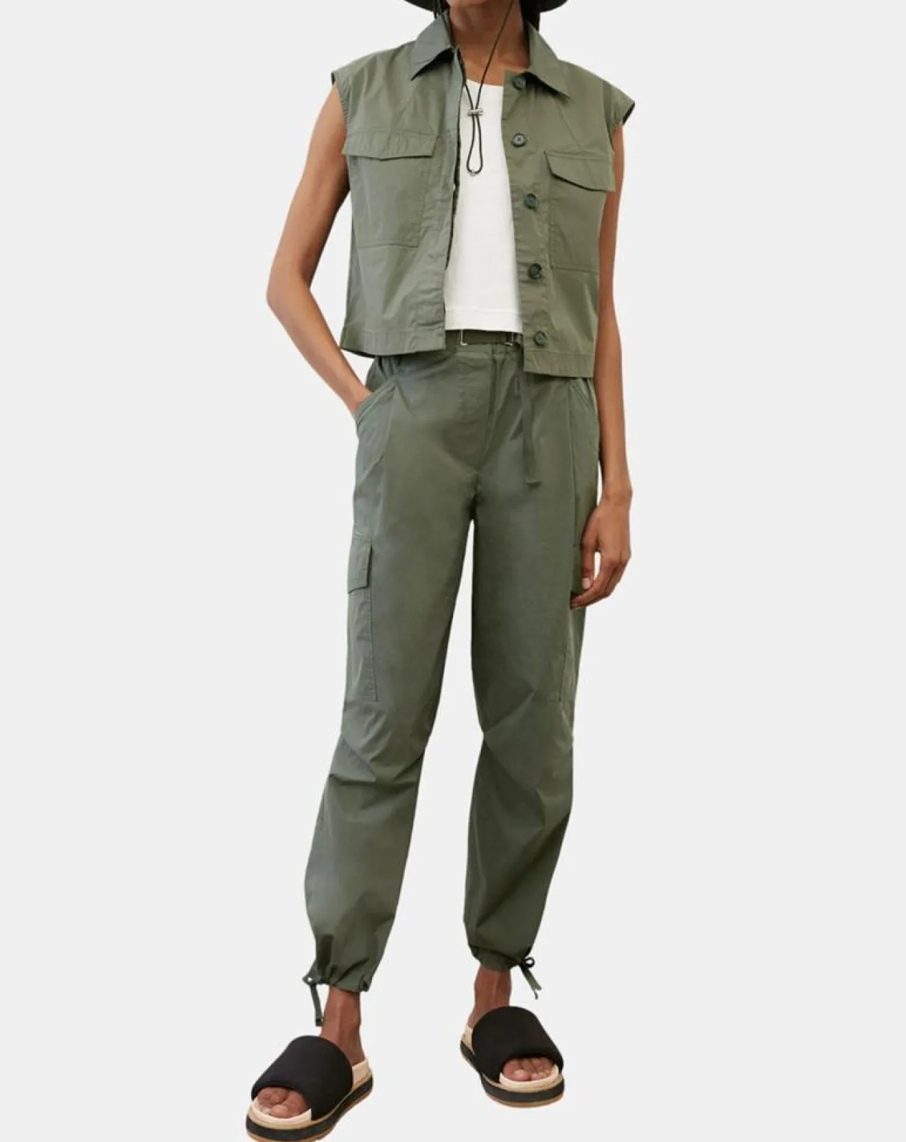 Clearance Marc O'Polo Pantalon cargo Explorer kaki