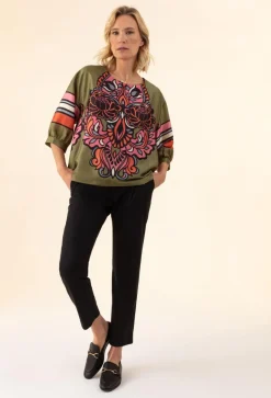 Femme Bleu Blanc Rouge Pantalon Celia noir